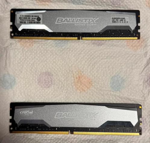[Gebruikt] Crucial Ballistix Tactical DDR4 RAM -  2x8 GB, Computers en Software, RAM geheugen, Zo goed als nieuw, Desktop, 16 GB