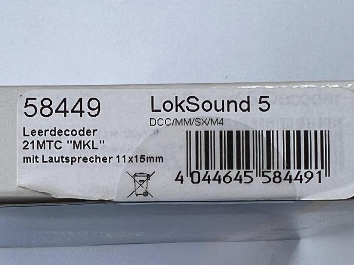 ESU 58449 LokSound 5 Decoder, DCC/MM/SX/M4, 21 MTC, MKL, Hobby en Vrije tijd, Modeltreinen | H0, Nieuw, Transformator of Voeding
