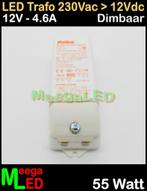LED Trafo Voeding Adapter Driver - 230V > 12V - 4.6A 55W DB, Ophalen of Verzenden, Nieuw, LEDtrafo Dimbaar