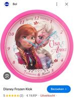 Roze Frozen Klok Anna en Elsa 5 euro, Ophalen, Klok