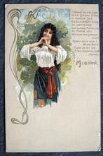 Mignon, lang haar, droomt van thuisland, Reclame Malzkaffee, Verzenden, Voor 1920, Ongelopen, Overige thema's