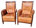 2 strakke schapenleren fauteuils + BEZORGING GRATIS
