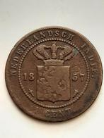 1 CENT 1857 NEDERLANDS INDIË. KM# 307.1, Verzenden, Koning Willem III, Overige waardes, Losse munt