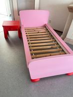 Roze Kinderbedje, Kinderen en Baby's, Kinderkamer | Bedden, Ophalen, Gebruikt, Lattenbodem, Minder dan 140 cm