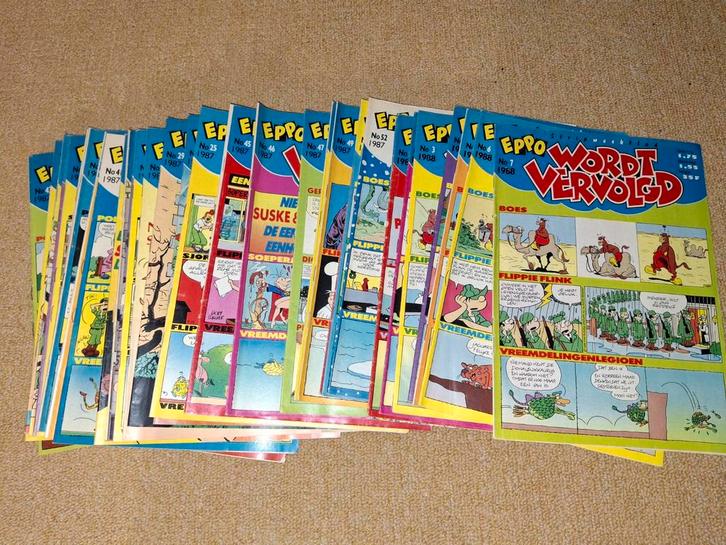 Eppo Wordt Vervolgd - Stripboeken jaren '80, Boeken, Stripboeken, Gelezen, Meerdere stripboeken, Ophalen of Verzenden