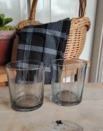 2 vintage glazen - rookglas - smoked glass kleur: grijs / br, Glas of Glazen, Gebruikt, Ophalen of Verzenden, Glas