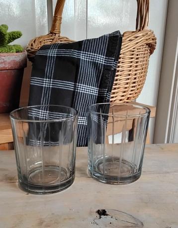 2 vintage glazen - rookglas - smoked glass kleur: grijs / br beschikbaar voor biedingen