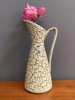 50 jaren D86 JASBA vaasje ZWART GEEL craquelé Cortina decor, Gebruikt, Geel, Aardewerk of Porselein, Ophalen of Verzenden