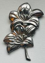 Art Nouveau sterling zilveren broche 6 x 4 ontwerper Lang, Verzenden, Zo goed als nieuw, Zilver