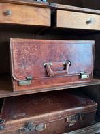 Vintage leren koffer, Ophalen, Gebruikt, Leer