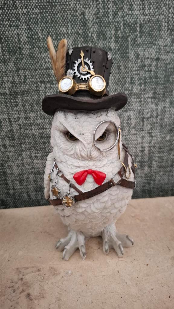 Unieke Steampunk Uil, Verzamelen, Beelden en Beeldjes, Zo goed als nieuw, Dier, Verzenden
