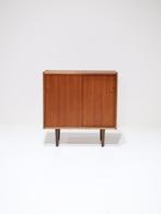 Kastje met schuifdeuren teakhout vintage Deens, Huis en Inrichting, Kasten | Overige, Ophalen, -, -, Zo goed als nieuw