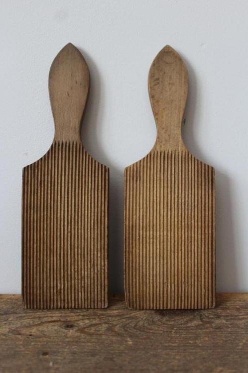 Oude brocante houten boterschrapers Nr.1 *Pronck & Praal*, Antiek en Kunst, Curiosa en Brocante, Ophalen of Verzenden