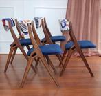Aska Stoelen Set van 4 - Louis van Teeffelen, Velours & Frey, Mid century, Blauw, Ophalen of Verzenden, Zo goed als nieuw