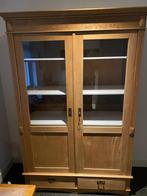 Eiken houten vitrine kast, Huis en Inrichting, Kasten | Vitrinekasten, 100 tot 150 cm, Gebruikt, Eikenhout, 50 tot 75 cm