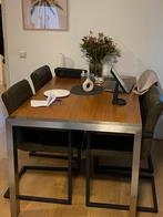 Eettafel met RVS poten, Huis en Inrichting, Tafels | Eettafels, Ophalen, 50 tot 100 cm, Zo goed als nieuw, Vijf personen of meer