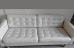 Zeer mooi bankstel volledig gebroken wit leer., Ophalen, Zo goed als nieuw, Leer