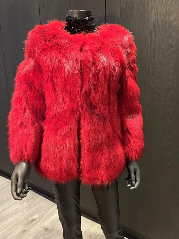 Nieuw! NIKKIE - rood bontjasje - 34 (XS), Kleding | Dames, Jassen | Winter, Nieuw, Maat 34 (XS) of kleiner, Rood, Verzenden