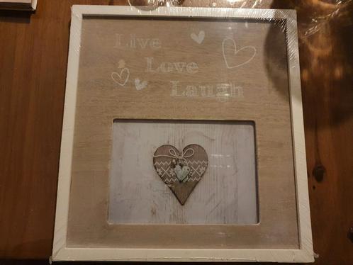 Live , love laugh fotolijst, Huis en Inrichting, Woonaccessoires | Lijsten, Nieuw, Minder dan 50 cm, Minder dan 50 cm, Hout, Ophalen of Verzenden