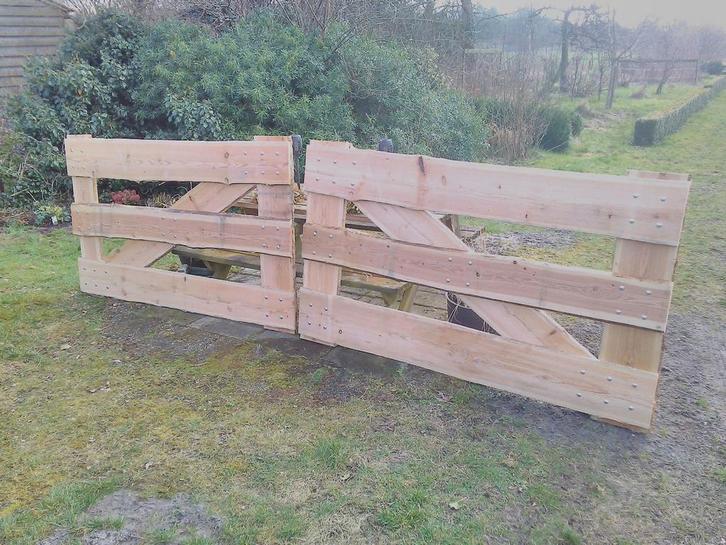 Douglas landhek 4 meter breed, Tuin en Terras, Tuinhekken en Hekwerk, Nieuw, Tuinhek, Hout, Ophalen