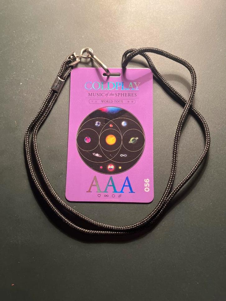 Zeldzame Coldplay AAA Pas - Music of the Spheres, Verzamelen, Muziek, Artiesten en Beroemdheden, Zo goed als nieuw, Overige typen