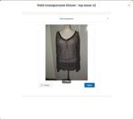 Voile transparante blouse - top maat 42, Ophalen of Verzenden, Zo goed als nieuw, Maat 42/44 (L), Zwart