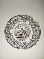 Oud brocante schoteltje bordje zwart Boch Frères Glaneurs, Antiek en Kunst, Ophalen of Verzenden