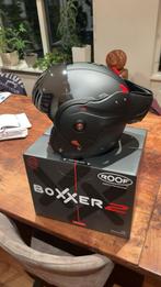 Boxxer r09 2 (mat zwart) met zilveren vizier, Motoren, Ophalen of Verzenden, Systeemhelm, Heren, Overige merken