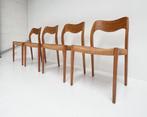 Set van 4 Niels Otto Moller stoelen, 1950's, Riet of Rotan, Gebruikt, Bruin, Design