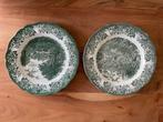 2 donkergroene Royal Staffordshire borden, Antiek en Kunst, Ophalen