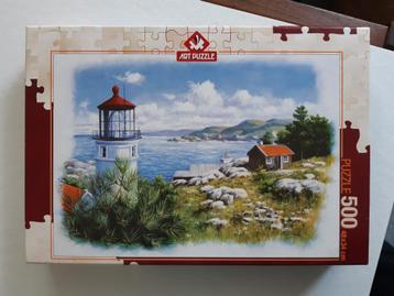 Art puzzle Seafront lighthouse 500 stukjes beschikbaar voor biedingen