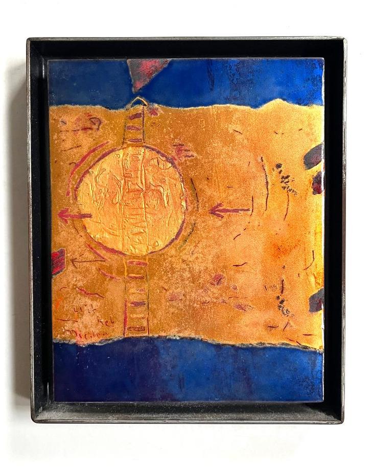 Adriaan van den Berg 'uit het midden' 1999 emaille techniek, Antiek en Kunst, Antiek | Emaille, Ophalen of Verzenden