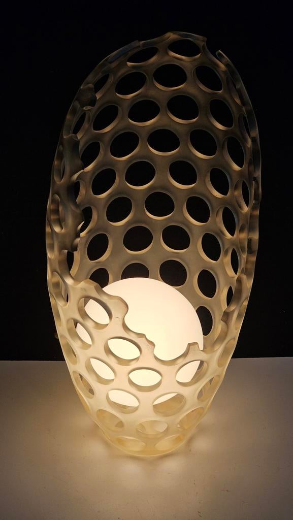 Vintage acryl "Zijlstra B.V." tafel- of vloerlamp., Huis en Inrichting, Lampen | Tafellampen, Minder dan 50 cm, Ophalen of Verzenden