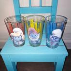 Smurf glazen 3 stuks: Grote Smurf, Smurfin, Brilsmurf, Verzamelen, Smurfen, Ophalen, Gebruikt, Verschillende Smurfen, Gebruiksvoorwerp