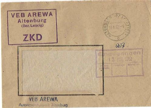 DDR 1962 Vensterenvelop Altenburg Leipzig, Postzegels en Munten, Brieven en Enveloppen | Buitenland, Envelop, Ophalen of Verzenden