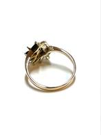 14k gouden ring met saffier en zirkonia, -, -, Ophalen of Verzenden, Zo goed als nieuw