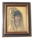 Olieverf schilderij "Oosterse vrouw" (gesigneerd unicum), Antiek en Kunst, Kunst | Schilderijen | Klassiek, Ophalen of Verzenden