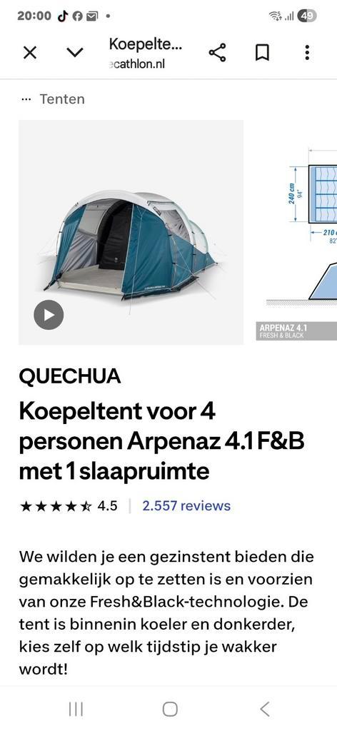 Ruime campeer tent met luchtbedden, Caravans en Kamperen, Tenten, Ophalen of Verzenden