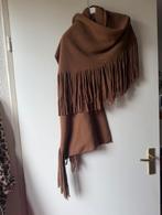 Azone - Wikkelsjaal Cognac met Franjes - One Size, Maat 42/44 (L), Nieuw, A-Zone, Ophalen of Verzenden