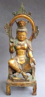 19 de eeuw GROTE Brons Vergulde Tibetaanse Buddha Boeddha, Ophalen of Verzenden