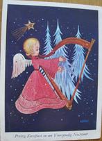 Kerst - Prettig Kerstfeest - Engel met harp, Verzenden, 1960 tot 1980, Gelopen, Overige thema's