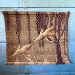 Wandkleed jute makramé gesigneerd remake jaren 20 Duitsland, Gebruikt, Remake, Makramé, Ophalen of Verzenden