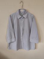 Vintage blouse / overhemd / gestreept / 46  / wit-grijs /, Albert Cuypstr 168a, Wit, Maat 46/48 (XL) of groter, Ophalen of Verzenden
