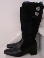 Z.g.a.n zwarte hoge lederen laarzen maat 37.5, Ophalen of Verzenden, Zo goed als nieuw, Zwart, Hoge laarzen