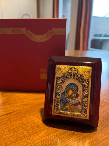 Byzantijnse Maria Icoon - Hout & Goud beschikbaar voor biedingen