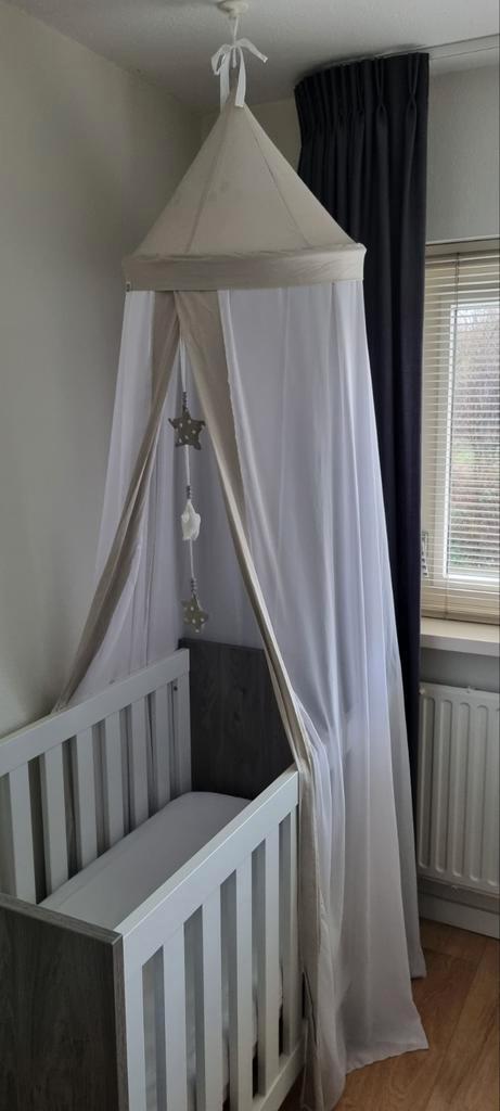 Hemeltje / klamboe Jollein wit/ grijs, Kinderen en Baby's, Kinderkamer | Inrichting en Decoratie, Zo goed als nieuw, Klamboe, Ophalen of Verzenden