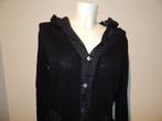 Annette Gortz zwart vest capuchon kreukel stof glinster M, Kleding | Dames, Maat 38/40 (M), Annette gortz, Verzenden, Zwart