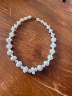 Vintage Witte Kralen Ketting glas schelp, Ophalen of Verzenden, Gebruikt, Wit, Overige materialen