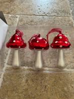 Glazen kerstbal paddestoelen, Ophalen of Verzenden, Zo goed als nieuw