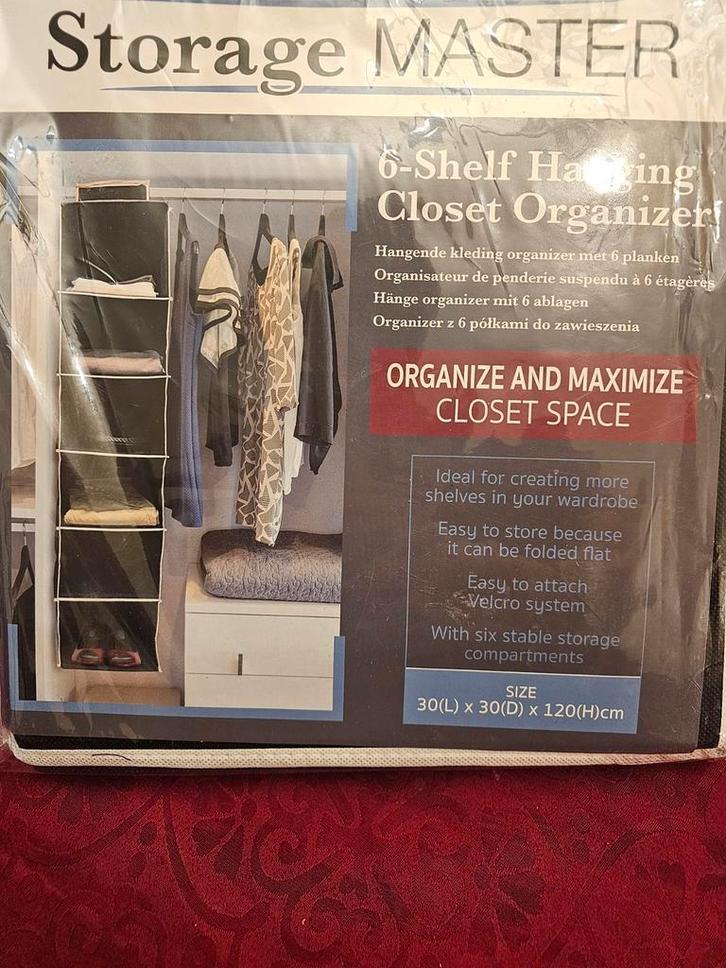 Hangende kledingkast organizer met 6 planken, Huis en Inrichting, Kasten | Kledingkasten, Nieuw, 100 tot 150 cm, Minder dan 50 cm